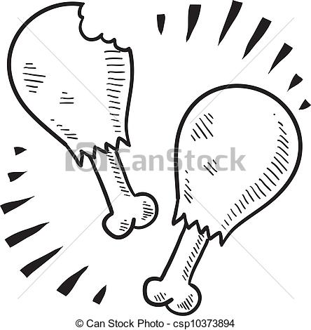 444x470 drumstick food sketch doodle style chicken or turkey drumstick - Food Drawing Images