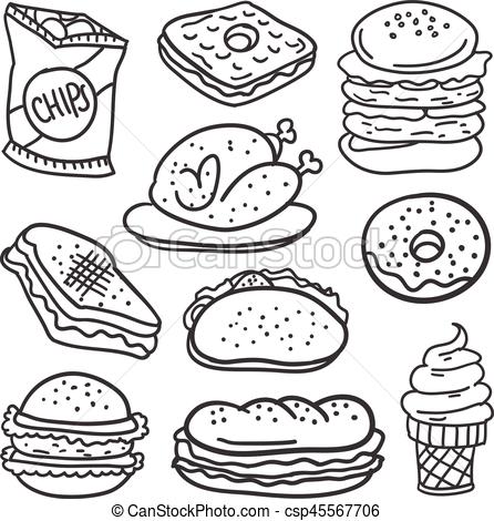 Food Drawing Images at PaintingValley.com | Explore collection of Food ...