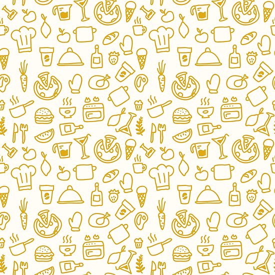 550x550 Food Drawings Cute Pattern Posters - Food Drawings