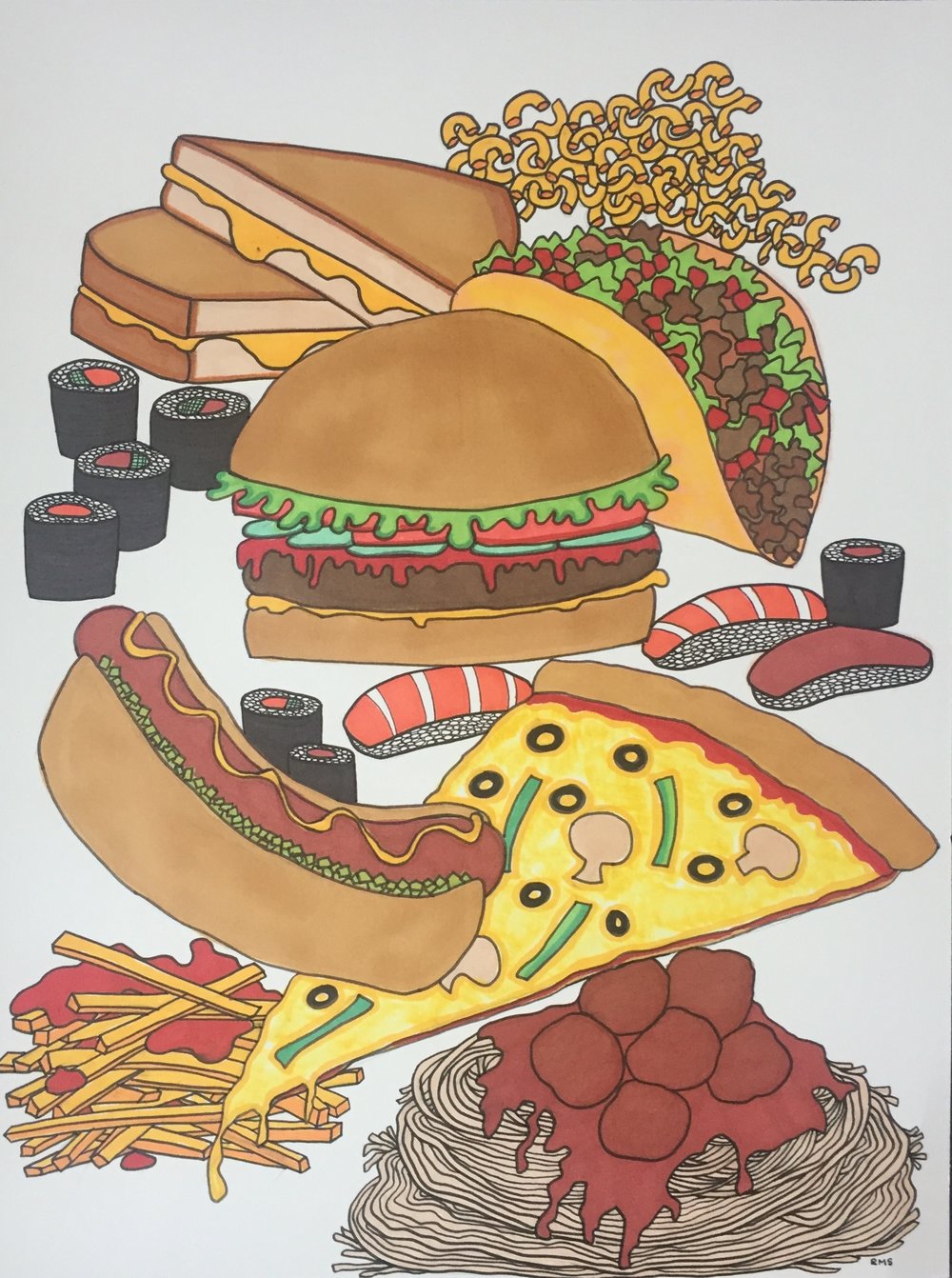 1000x1342 Food Drawings Ruthie Matanky Skaist - Food Drawings