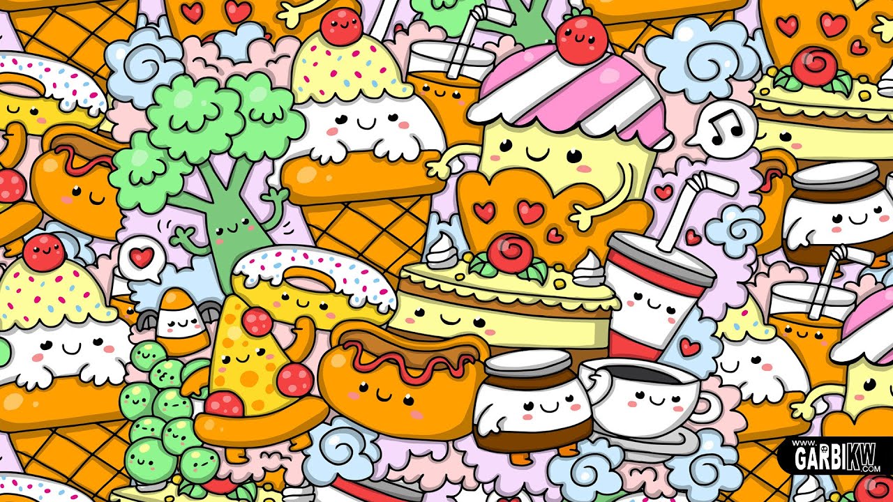 1280x720 Kawaii Food - Food Drawings