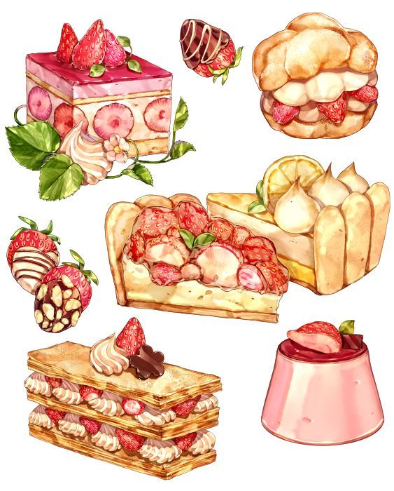563x700 N On In Kitchen Art Food Painting, Dessert Illustration - Food Drawings