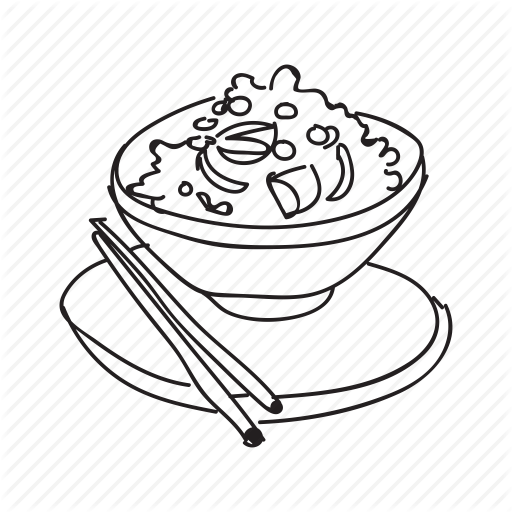 512x512 chinese, chow fan, food, plate, rice, sticks icon - Food Plate Drawing