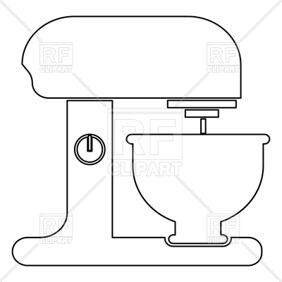400x400 kitchen food processor on white background vector image of objects - Food Processor Drawing