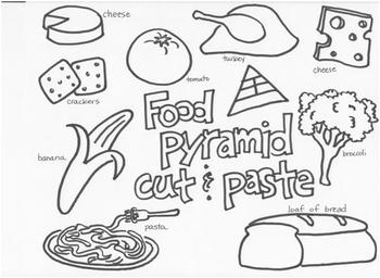 350x256 Food Pyramid Cut And Paste - Food Pyramid Drawing