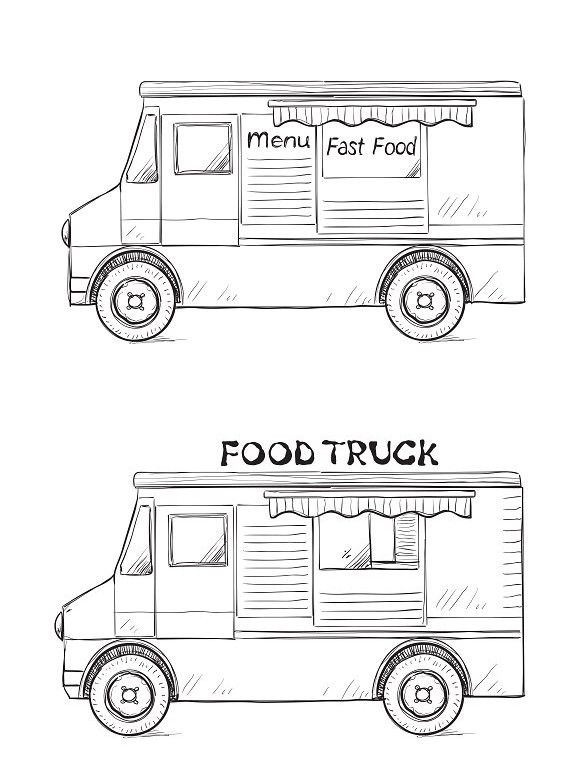 Download Food Truck Drawing at PaintingValley.com | Explore ...