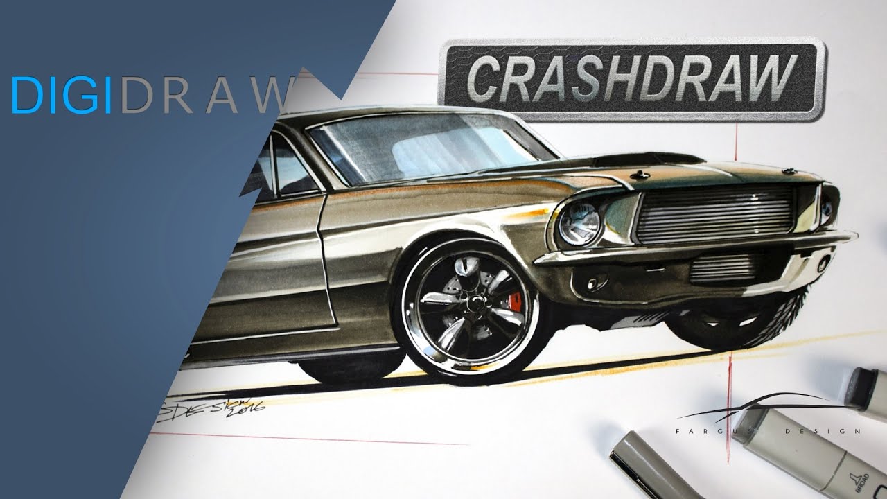1280x720 Ford Mustang Chip Foose Style Designsketch, Overhaulin' Style - Foose Drawings