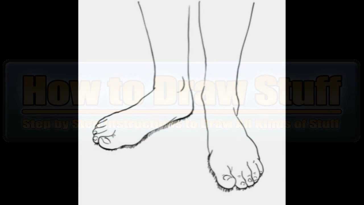 1280x720 How To Draw Feet Step - Foot Drawing