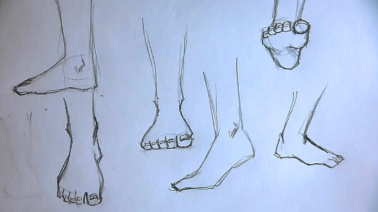 1280x720 How To Draw Foot Different Ways - Foot Drawing