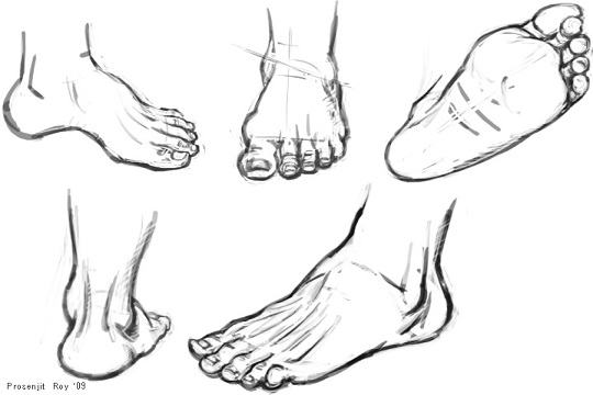 540x360 how to draw a foot simplified approach to drawing feet my - Foot Drawing