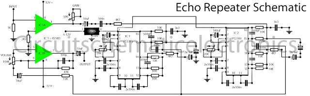 640x199 echo effect with ic - Foot Echo Schematic Drawing