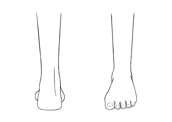 560x400 How To Draw Anime And Manga Feet From Different Views - Foot Line Drawing