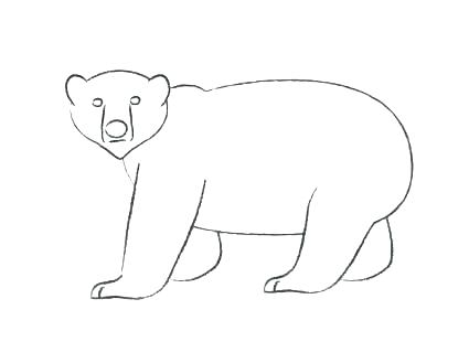 425x329 Coloring Pages Draw A Polar Bear Polar Bear Outline Drawing Adding - Foot Outline Drawing