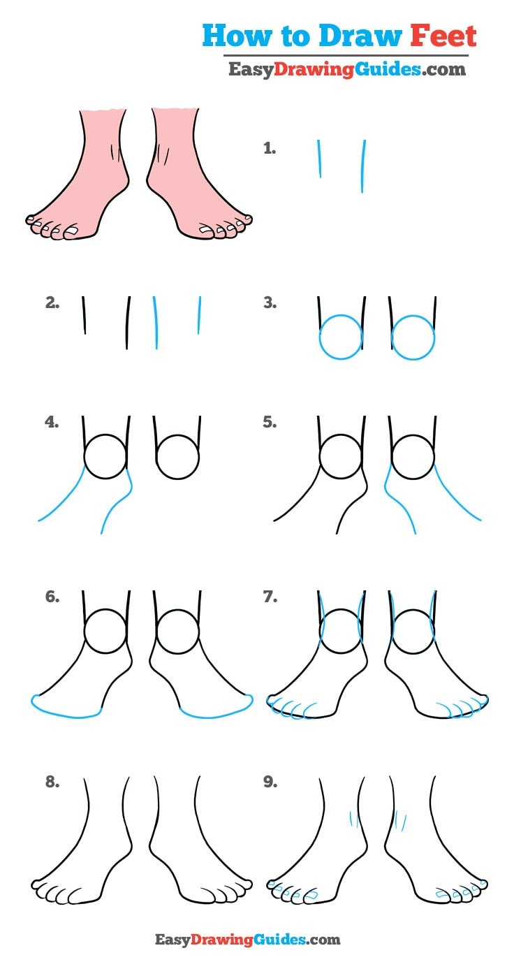 736x1387 How To Draw Feet Really Easy Drawing Tutorial - Foot Outline Drawing