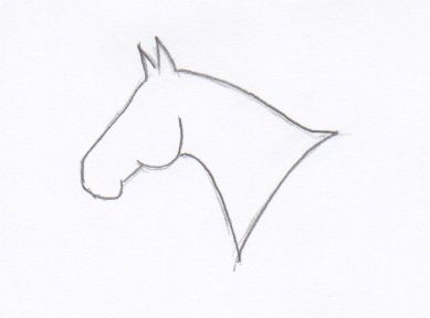 389x288 Simple Horse Head Outline For My Foot Or Wrist One Day My Next - Foot Outline Drawing