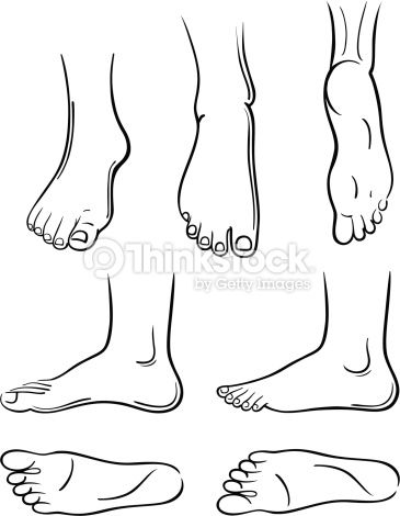 365x470 human heel sketch - Foot Outline Drawing