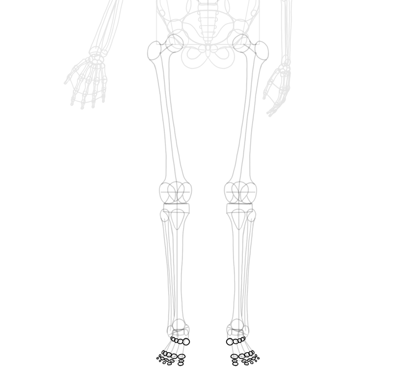 850x782 How To Draw A Skeleton Step - Foot Skeleton Drawing