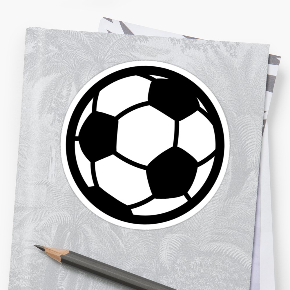 1000x1000 Soccer Ball Drawing Sticker - Football Ball Drawing