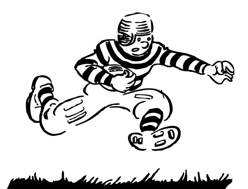 818x626 Coach Drawing Cartoon Football Transparent Png Clipart Free - Football Cartoon Drawing