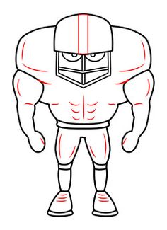 236x325 How To Draw A Cartoon Football Player - Football Cartoon Drawing