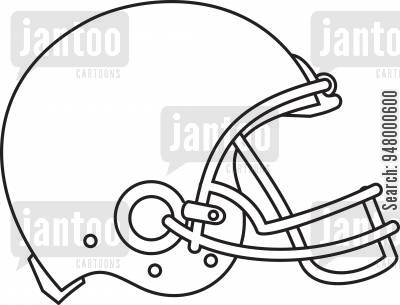 400x305 American Football Helmet Line Drawing - Football Cartoon Drawing