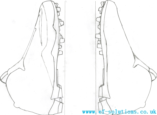 550x402 football cleats outline ef - Football Cleats Drawing