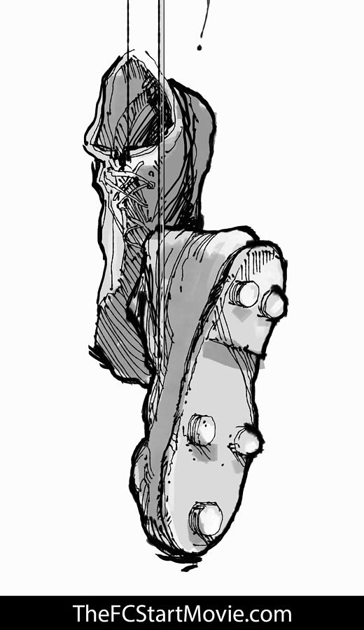 520x900 Football Shoes Drawing - Football Cleats Drawing