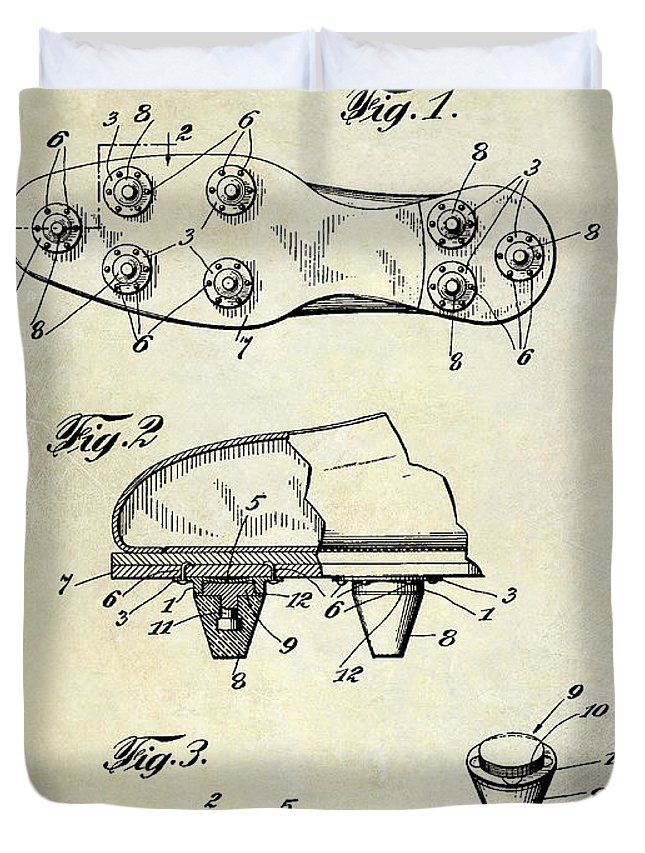 645x853 football cleats patent drawing duvet cover for sale - Football Cleats Drawing