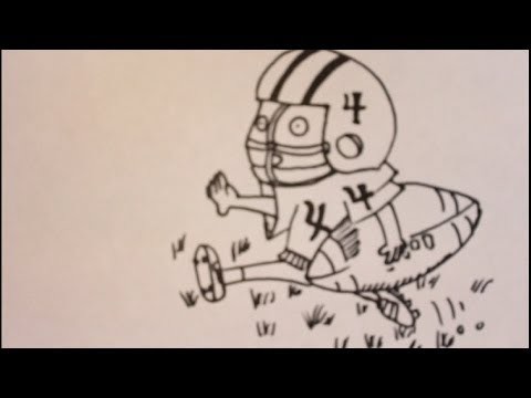 480x360 How To Draw A Cartoon Football Player Easy Step - Football Drawing Easy