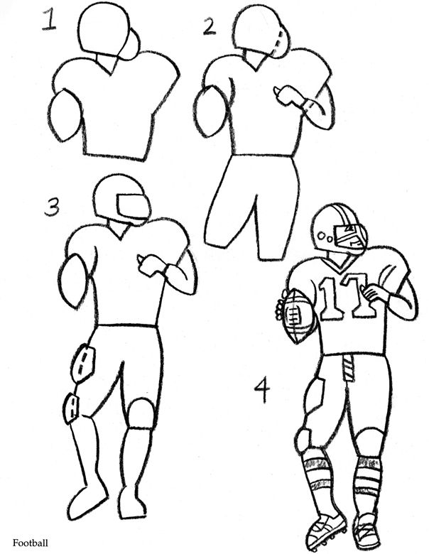 604x780 Drawing - Football Drawing Easy