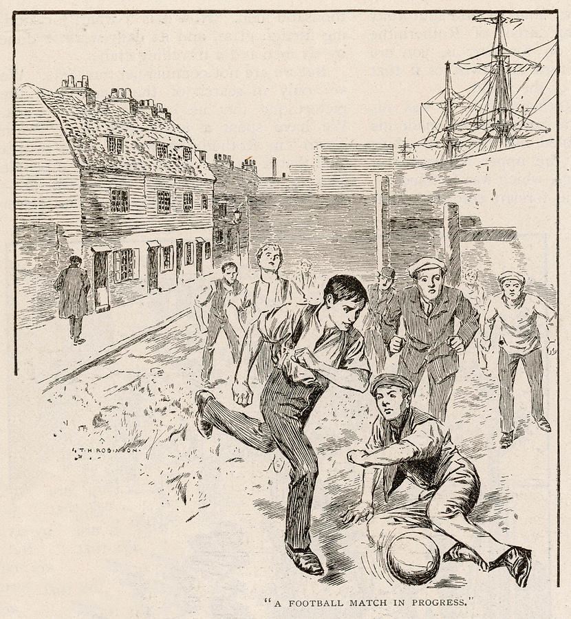 830x900 Working Class Children Play Football Drawing - Football Drawing For Kids