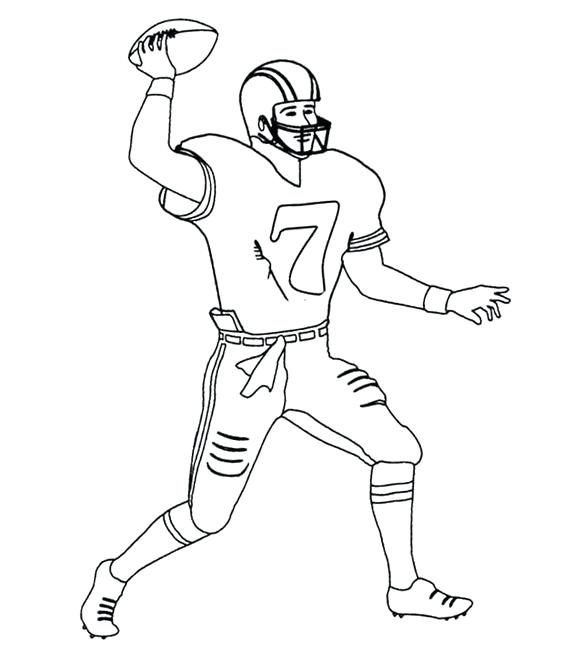 564x671 Football Player Number Coloring - Football Drawing Pictures