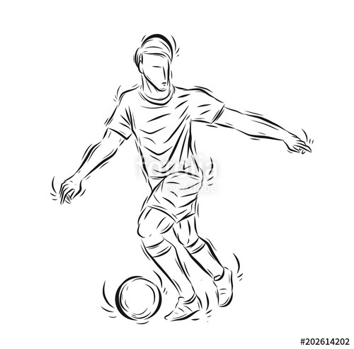 500x492 Football Player Vector - Football Drawing Pictures