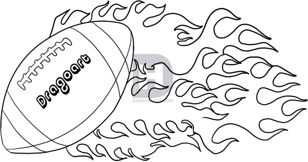 1080x567 How To Draw A Football, Step - Football Drawing Pictures