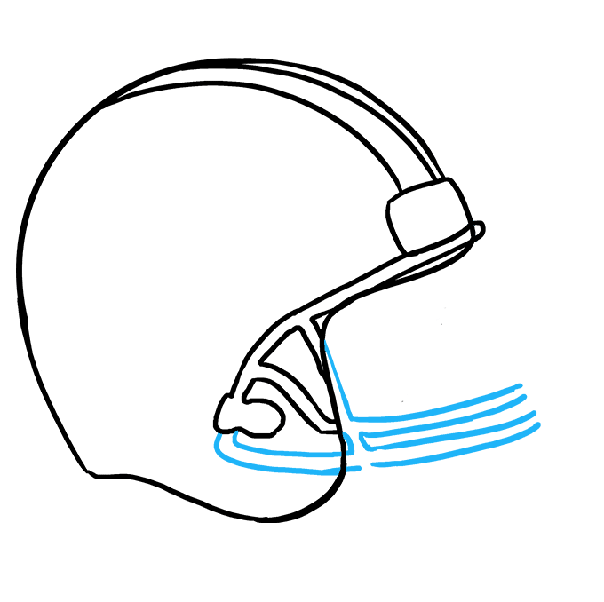 680x678 How To Draw A Football Helmet - Football Drawing Pictures