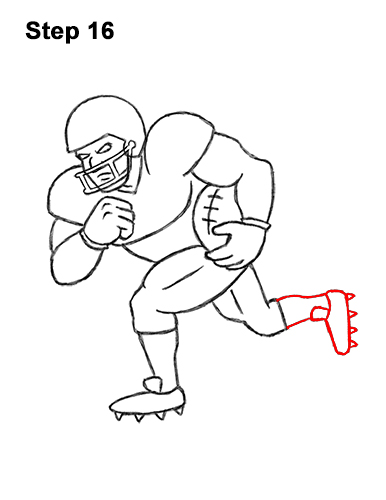 386x500 How To Draw A Football Player Video Step - Football Drawing Pictures