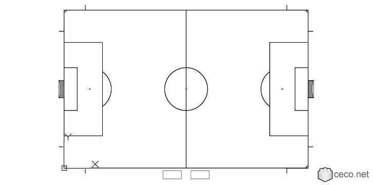 726x360 autocad drawing football soccer field according to fifa official dwg - Football Drawing Pictures