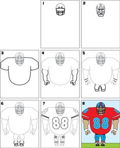 236x291 How To Draw A Cartoon Football Player Image Group - Football Drawing Step By Step