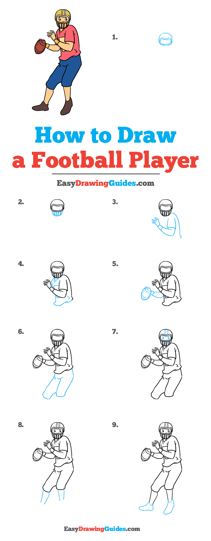736x1881 How To Draw A Football Player - Football Drawing Step By Step