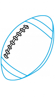 215x382 American Drawing Step - Football Drawing Step By Step