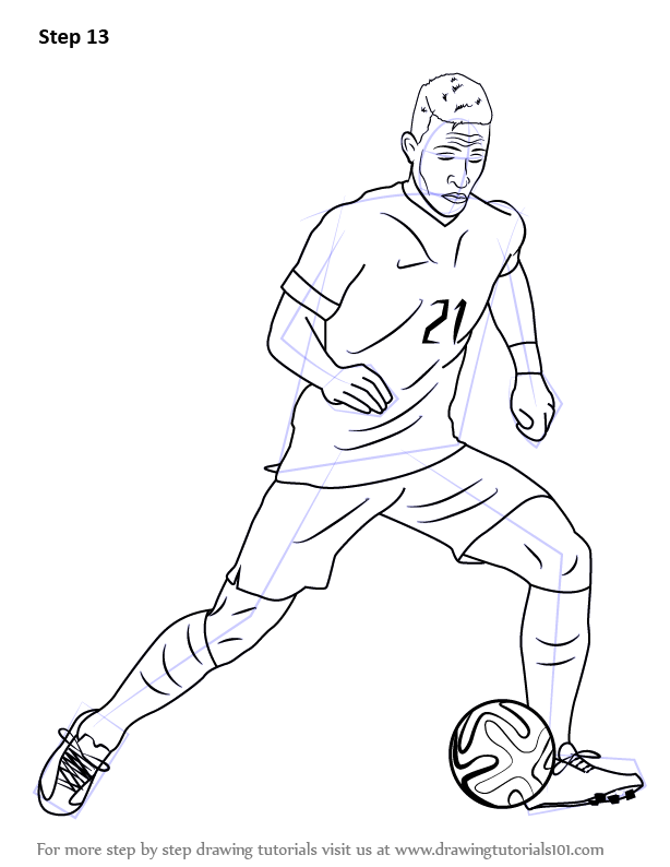 614x794 Learn How To Draw Memphis Depay - Football Drawing Step By Step