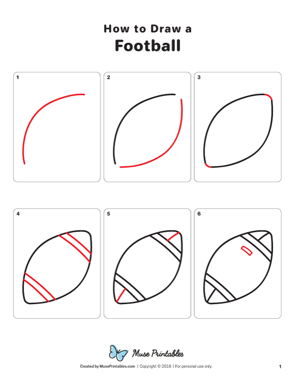 600x776 How To Draw - Football Drawing Step By Step