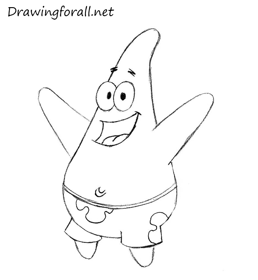 828x900 Easy To Draw Patrick How To Draw Patrick Star Drawingforall - Football Drawing Step By Step