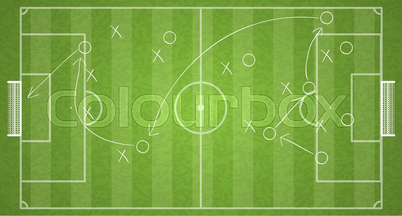 800x430 Top View Football Field Drawing A Stock Vector Colourbox - Football Field Drawing