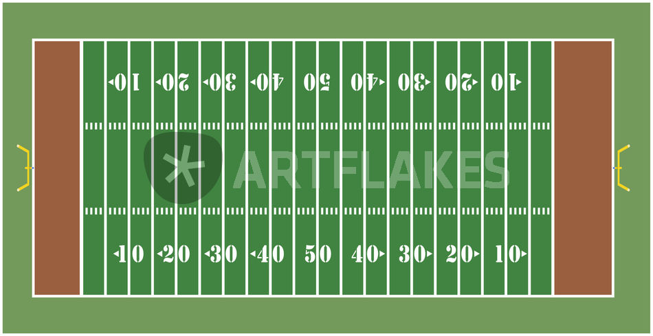 950x489 American Football Field Drawing Art Prints And Posters - Football Field Drawing