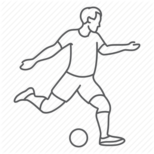 512x512 Ball, Football, Game, Man, Soccer, Sport Icon - Football Game Drawing