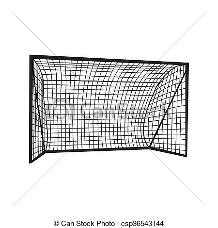 450x470 football goal silhouette isolated on white background - Football Goal Drawing