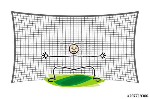 500x331 football goalkeeper in goal cartoon funny drawing soccer vector - Football Goal Drawing