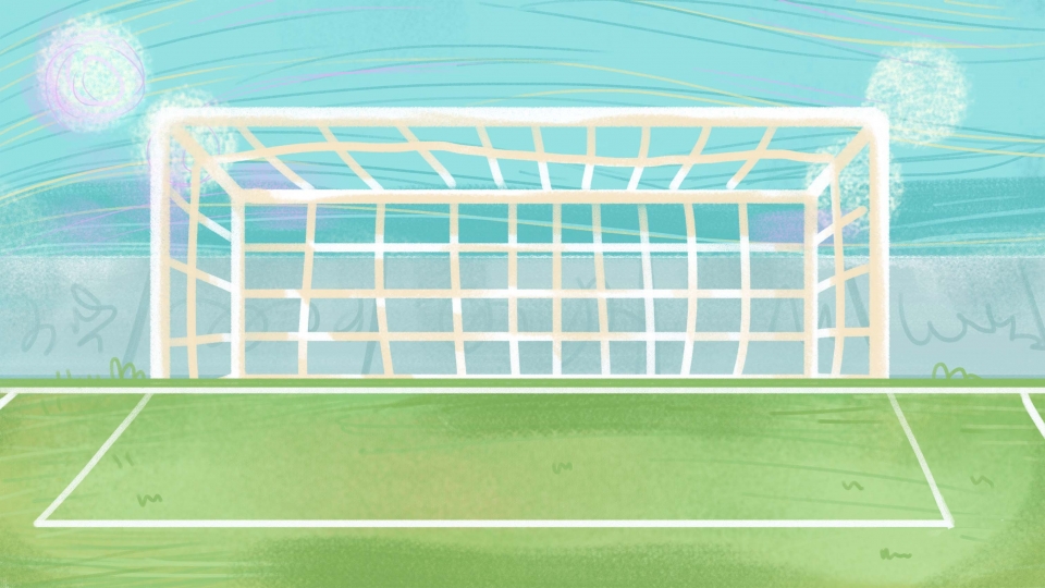 960x540 minimalistic hand drawn soccer goal background elements hand - Football Goal Drawing