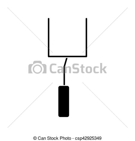 450x470 Silhouette American Football Goal Post Vector Illustration - Football Goal Post Drawing